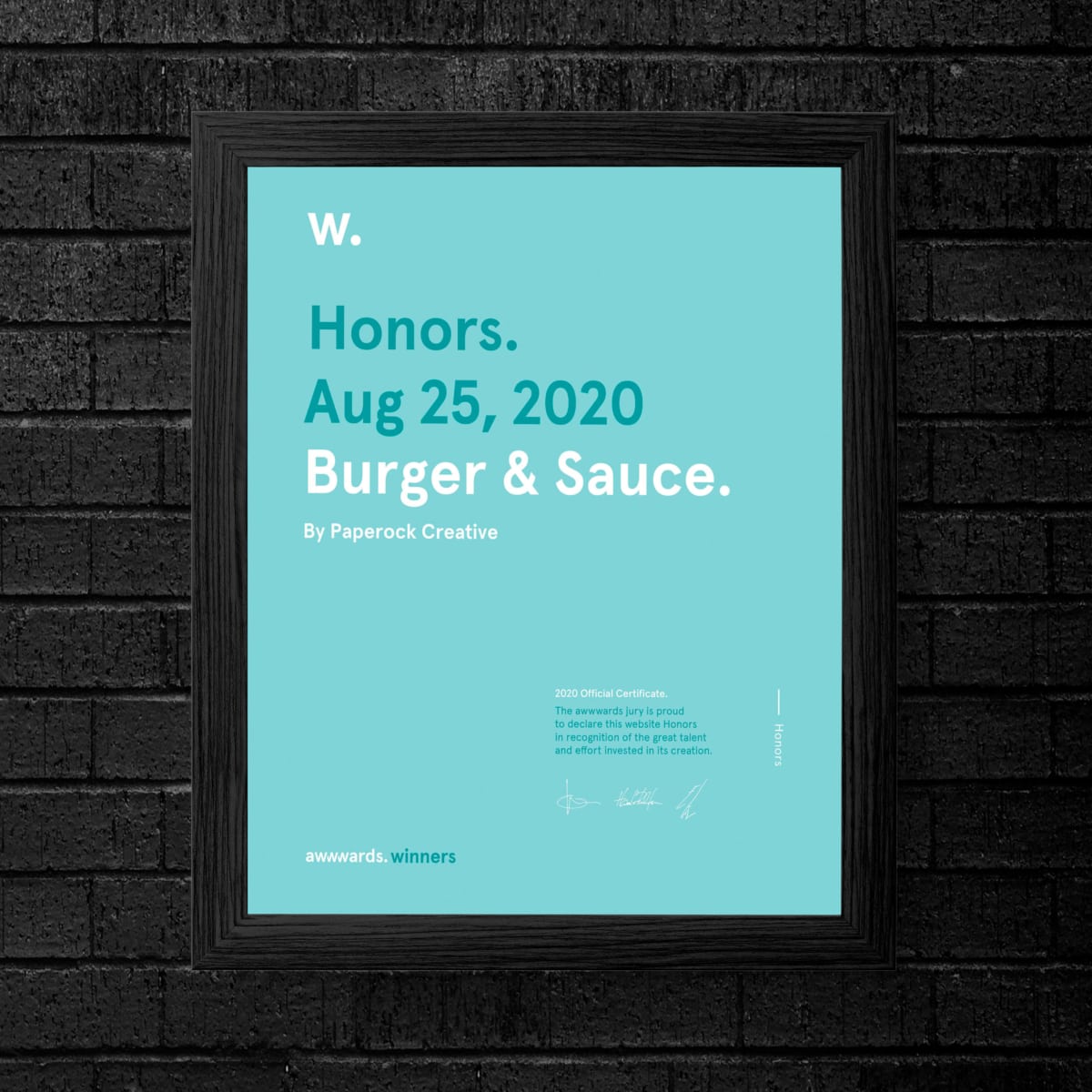 paperock creative website design honors awwwards burger and sauce