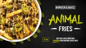 Burger & Sauce Animal Fries Advertising