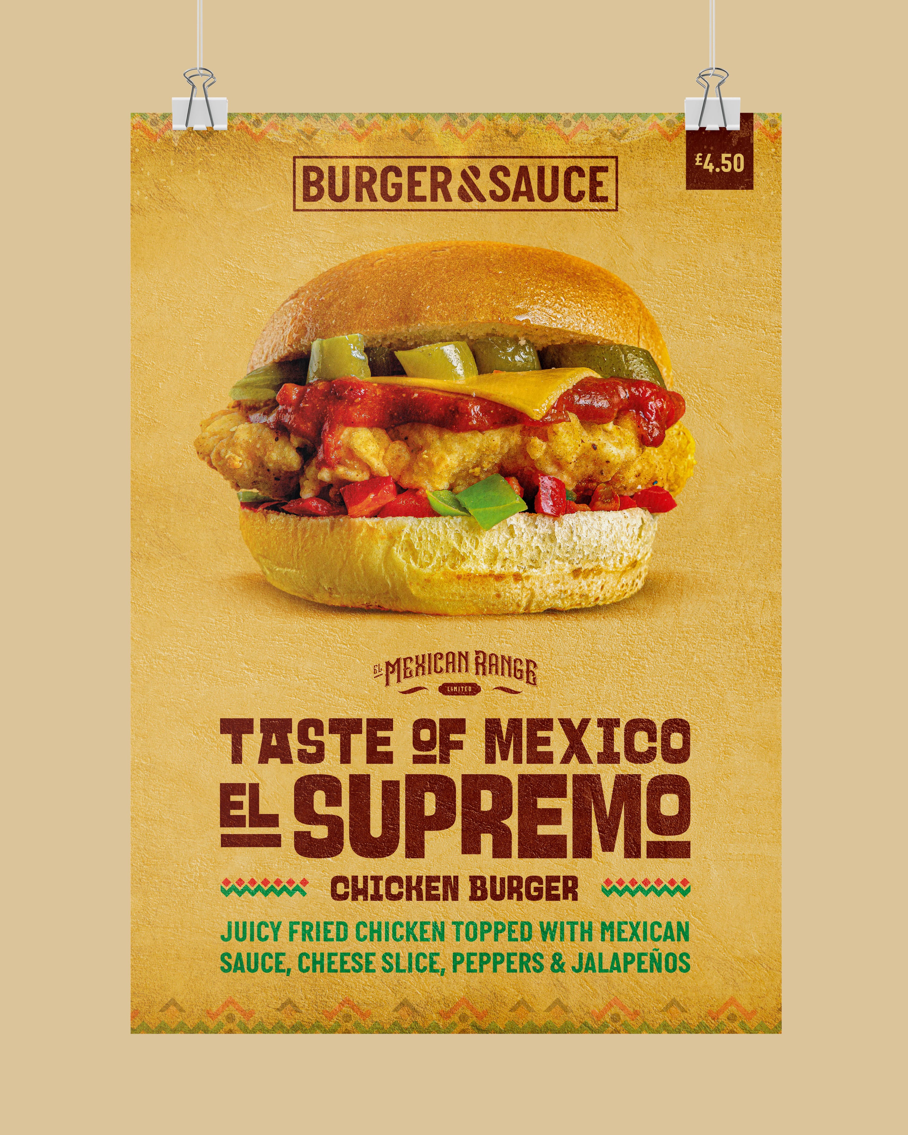 burger and sauce el supremo burger poster thumb c mockup