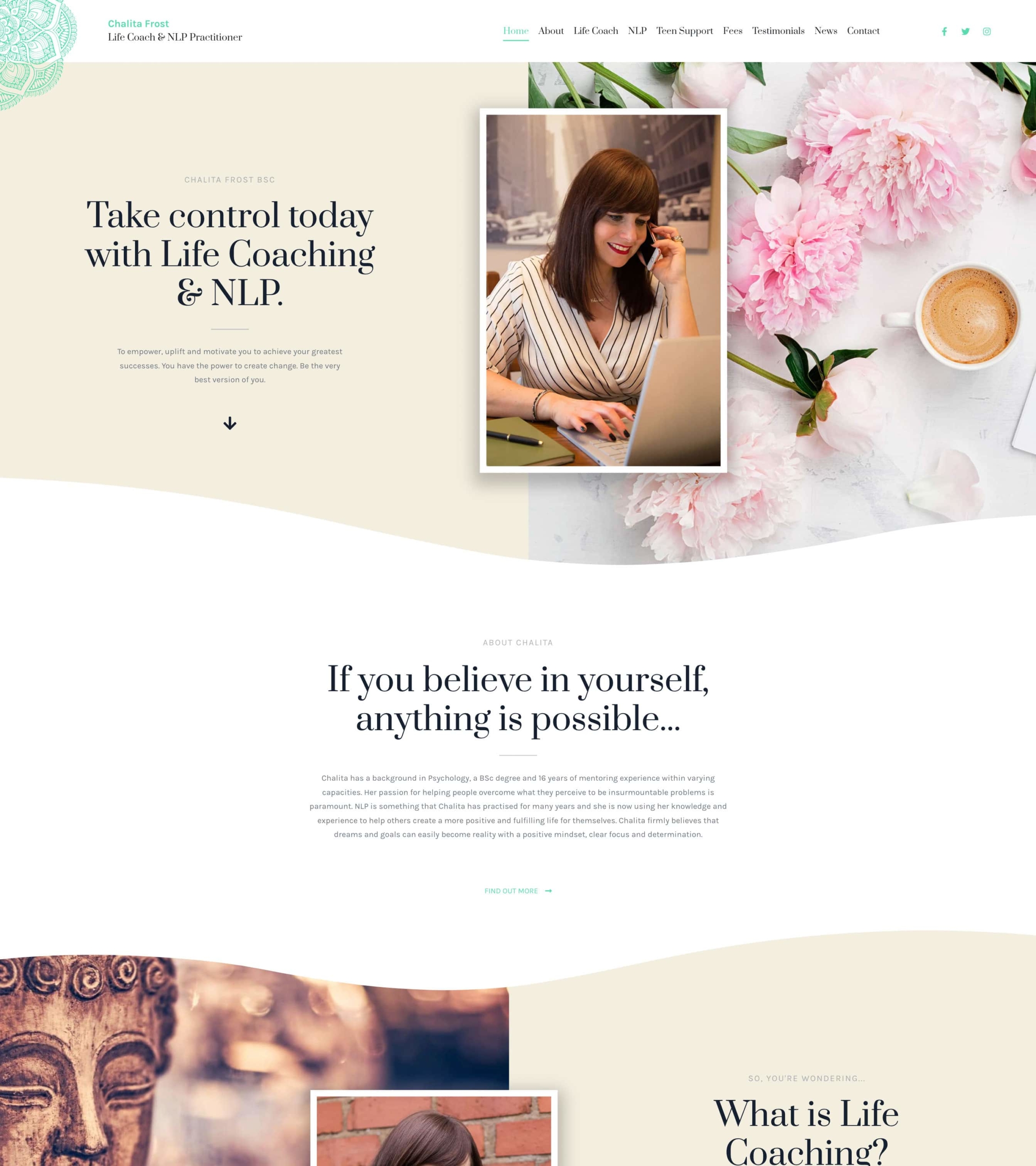 Chalita Frost Life Coach & NLP Practitioner Website Design