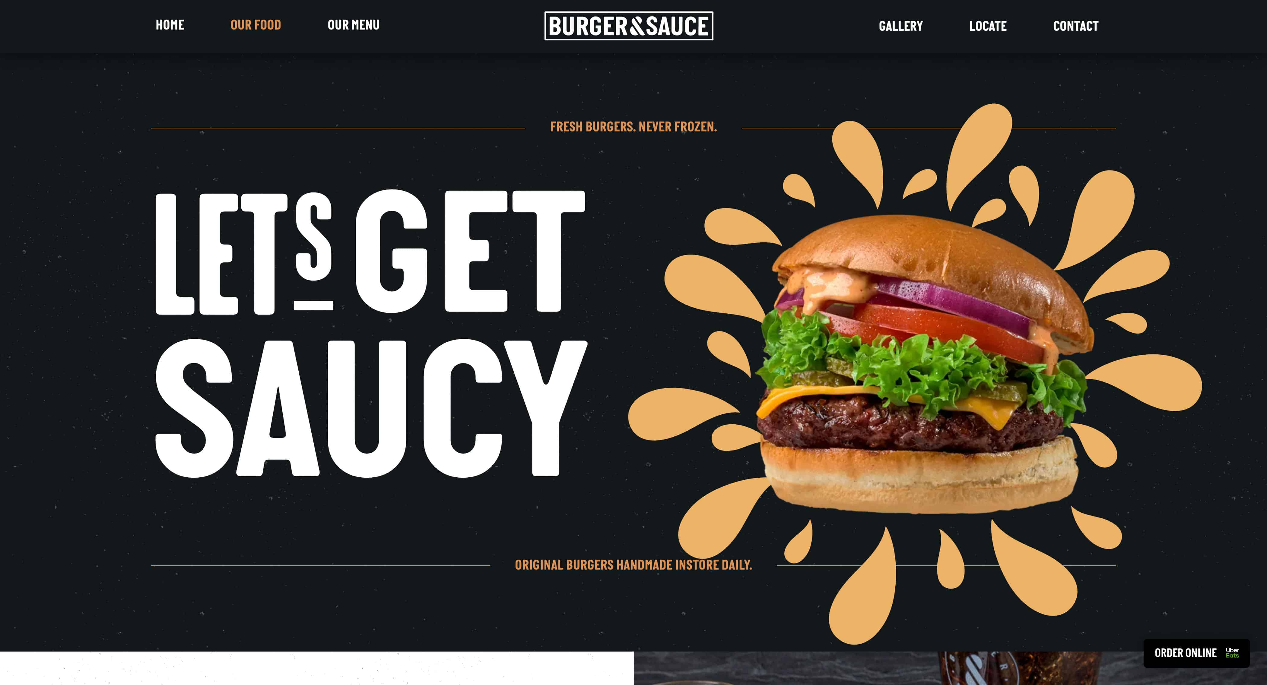 get saucy animate frozen burger and sauce banner design