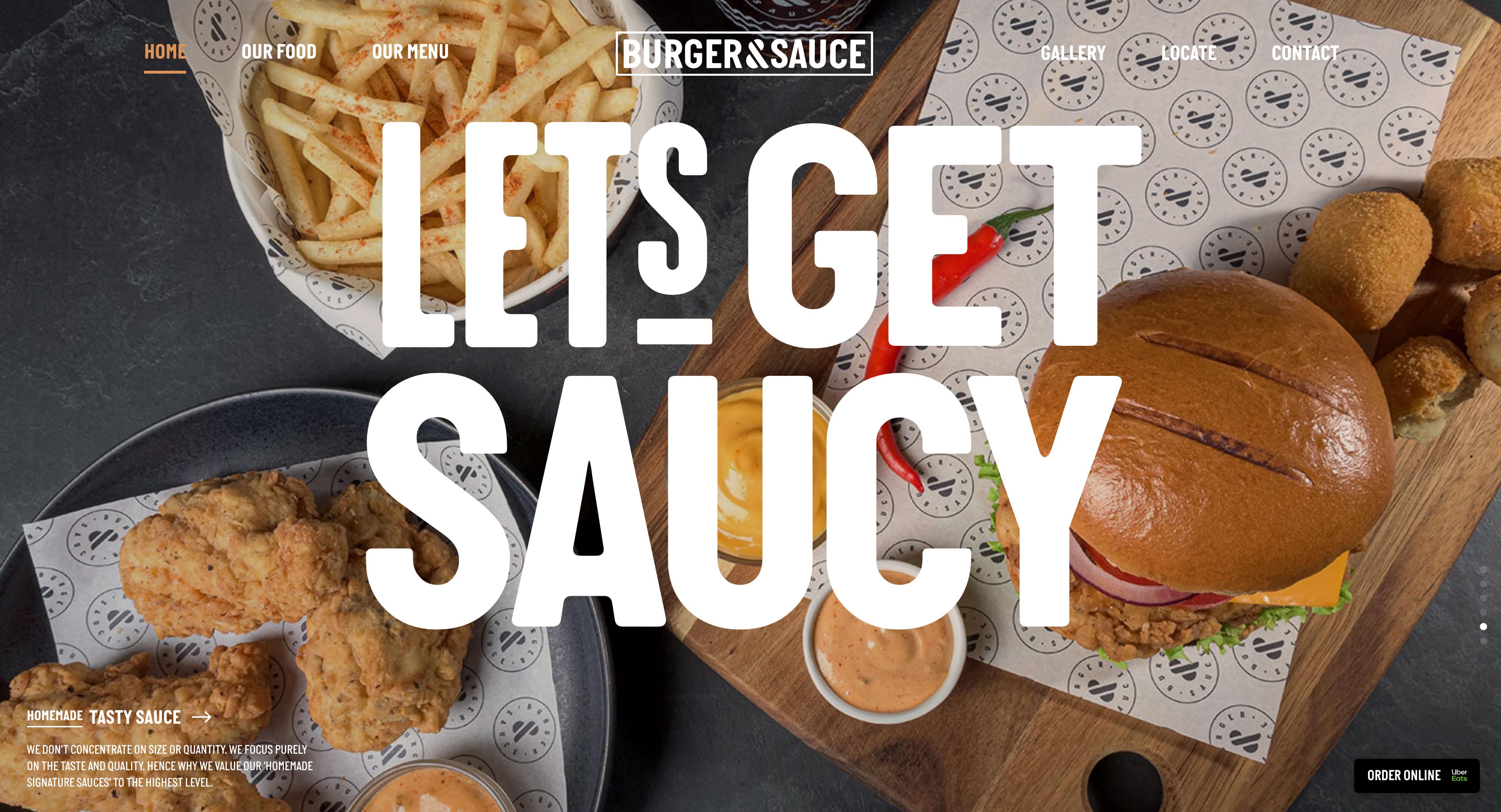 lets get saucy burger and sauce banner design