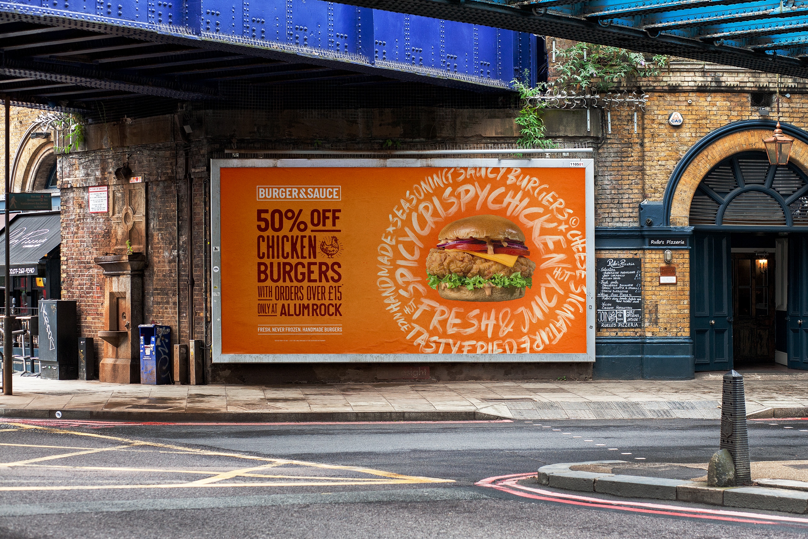 paperock creative burgerandsauce billboard chicken