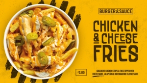Burger & Sauce Chicken & Cheese Fries Branding