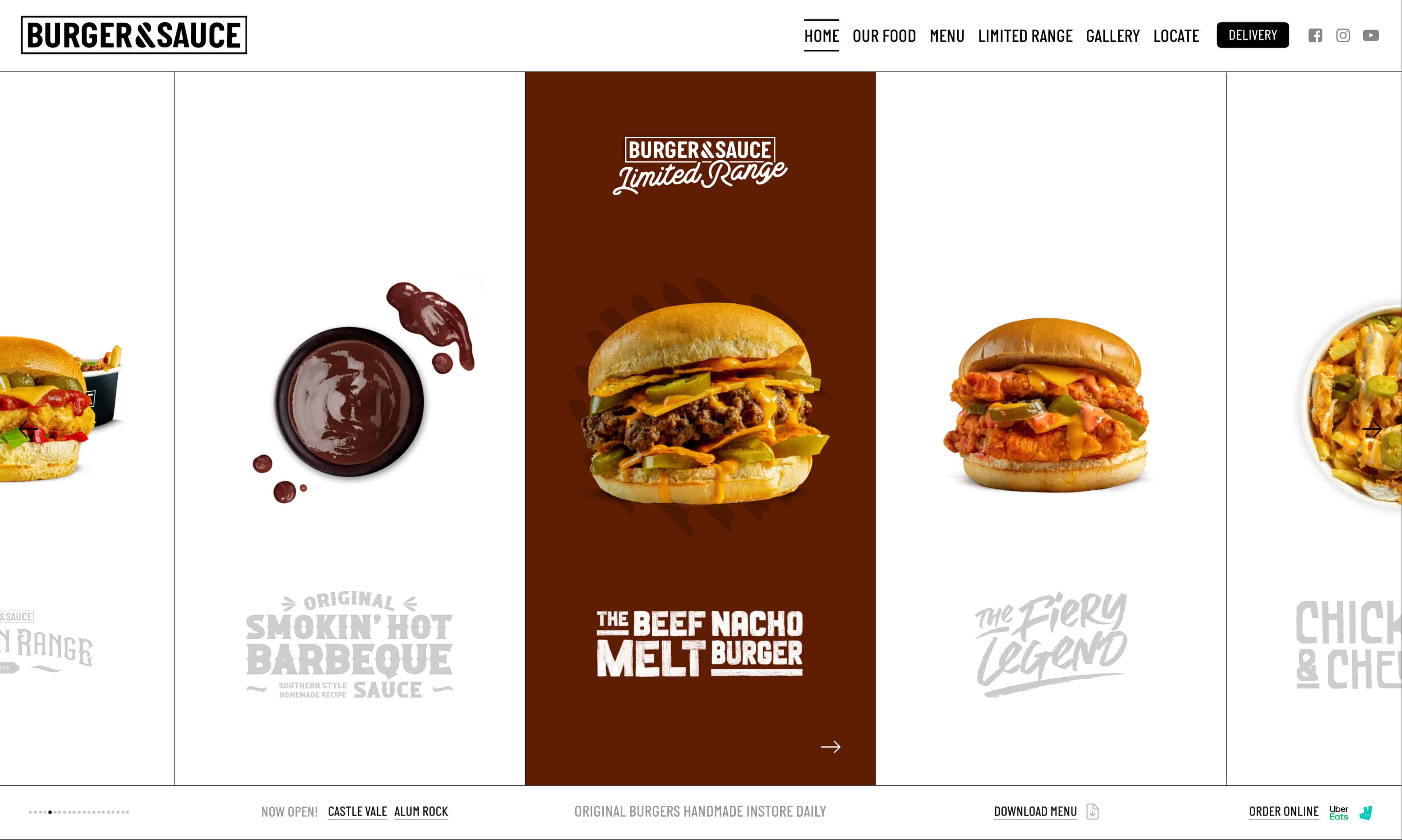 burger and sauce website design 2020 beef nacho