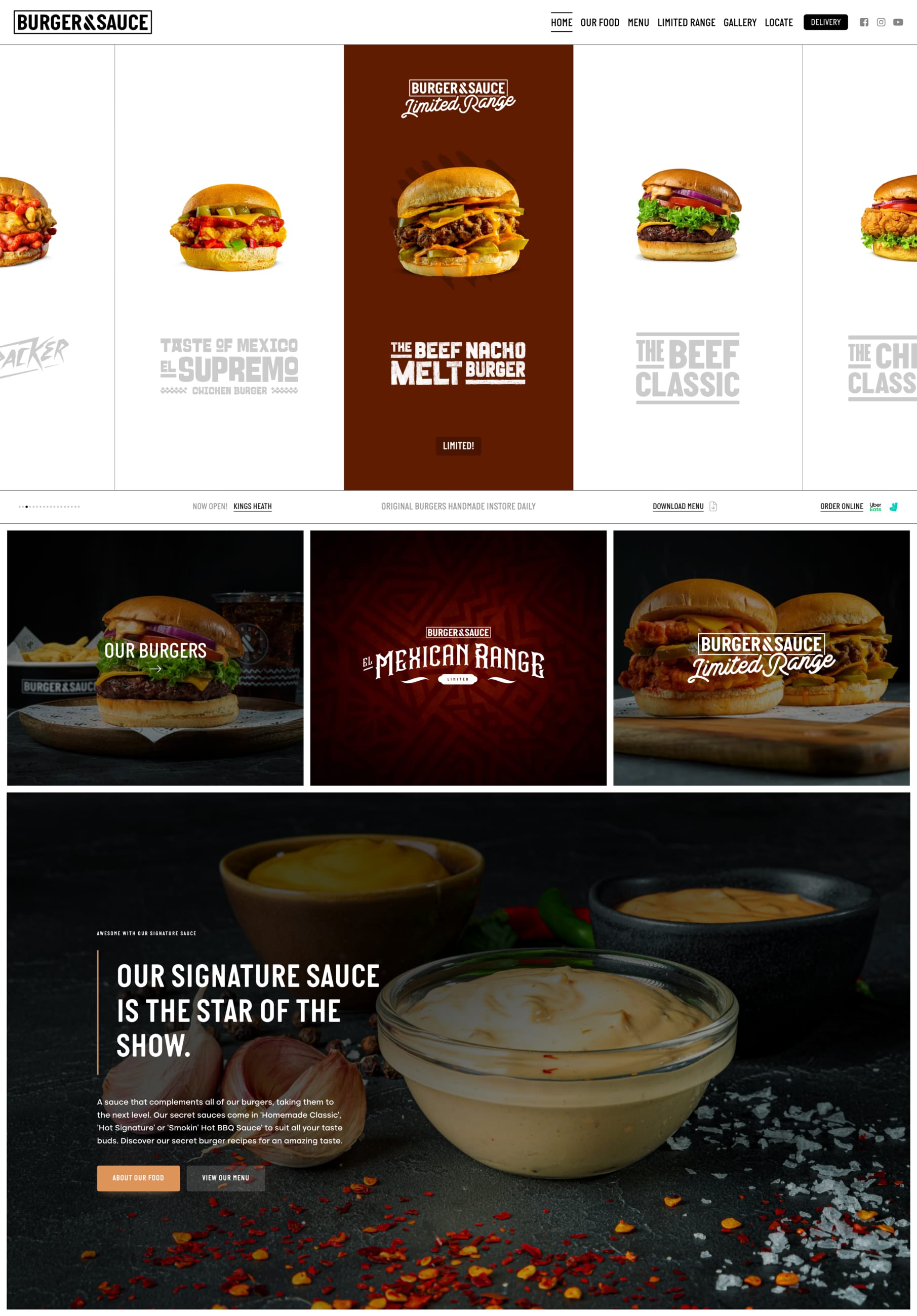 Burger & Sauce Website Design