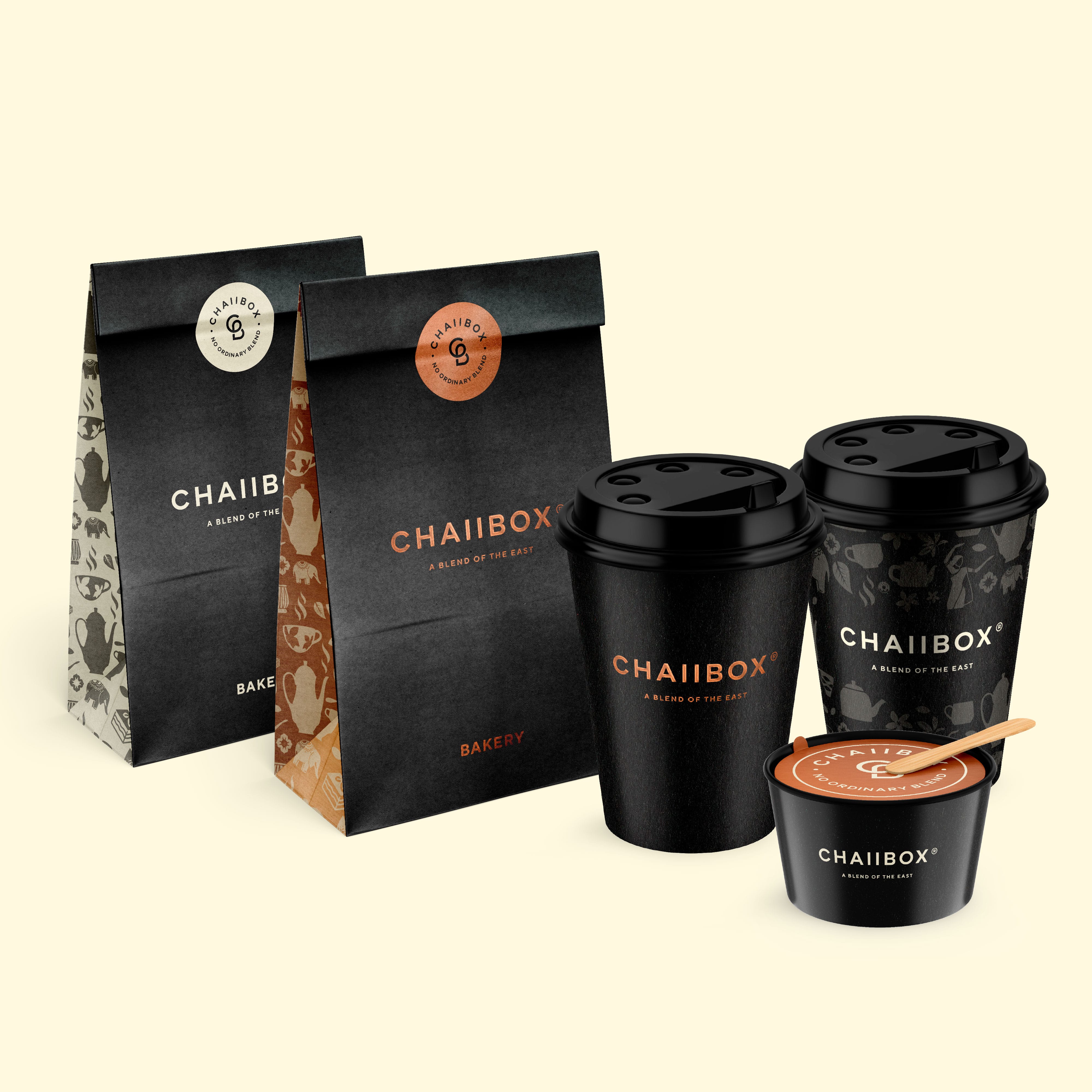 chaiibox logo brand cups bags ice cream