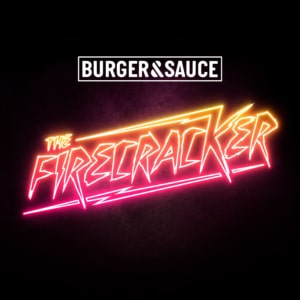 Burger & Sauce Firecracker Burger Logo Design