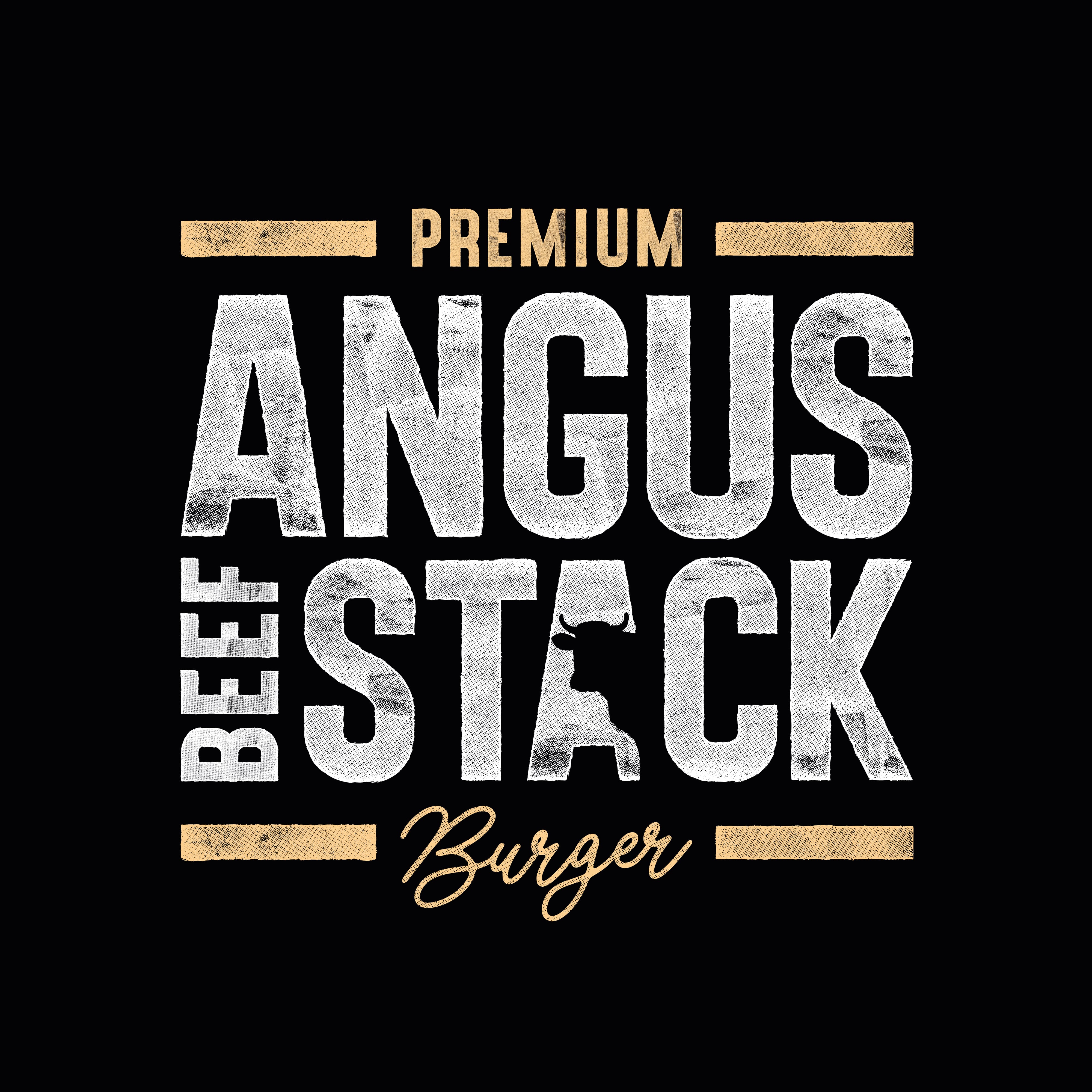 burger and sauce angus beef stack burger logo design
