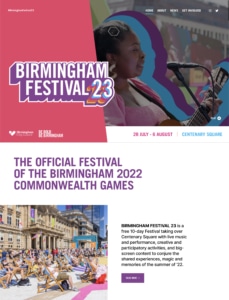Birmingham Festival 23 Website Design